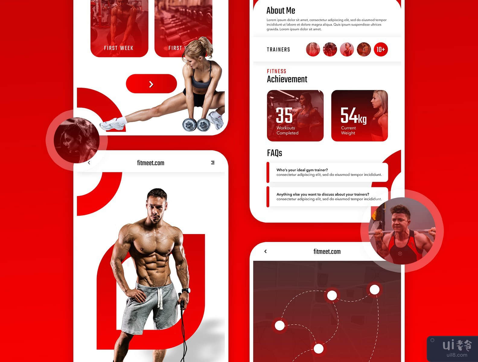 健身应用程序 UI 模板(Fitness App Ui Template)插图1