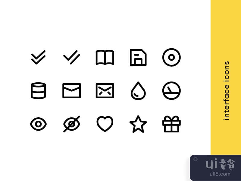 Interface Icon Set Vector Isolated