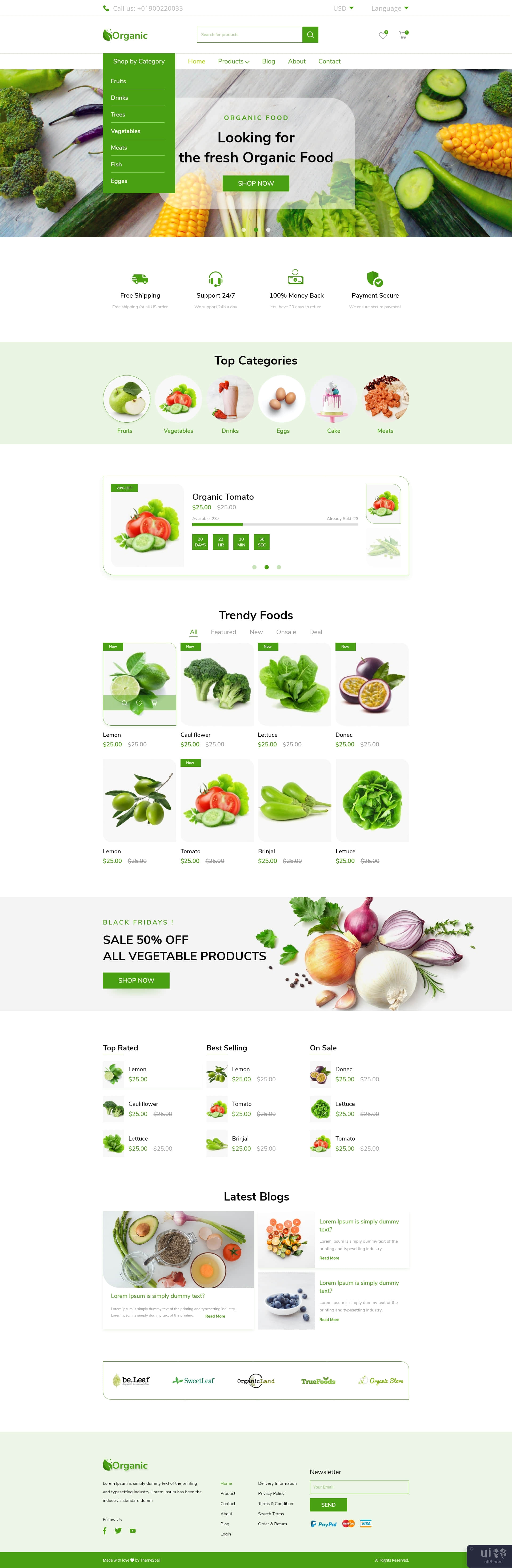 有机-有机食品网站UI设计(Organic-Organic Food Website UI Design)插图