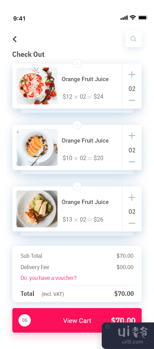 外卖应用程序 ui 设计(Food Delivery app ui design)插图1