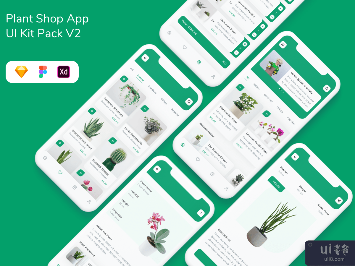 Plant Shop App UI Kit Pack V2