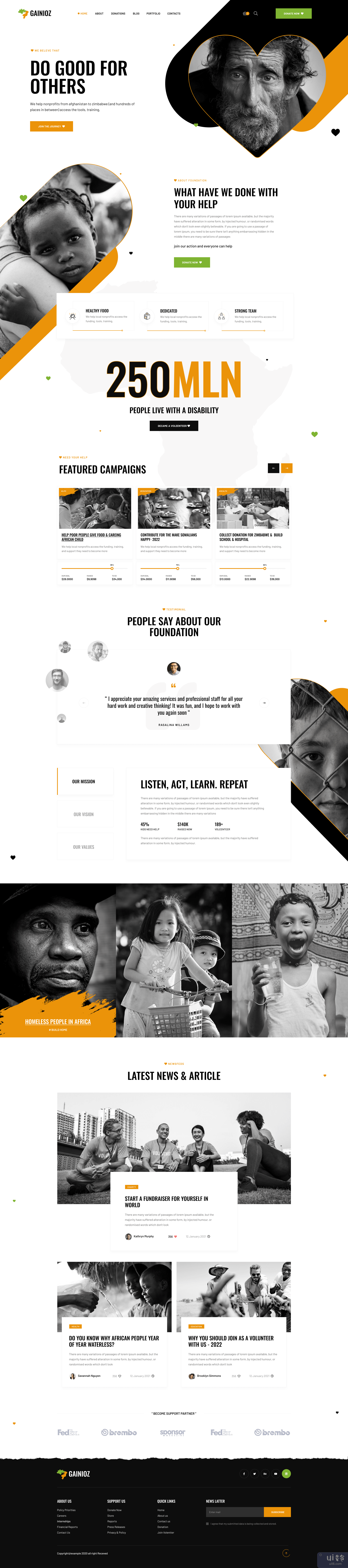 Charity & Donaiton Figma 模板(Charity & Donaiton Figma Template)插图