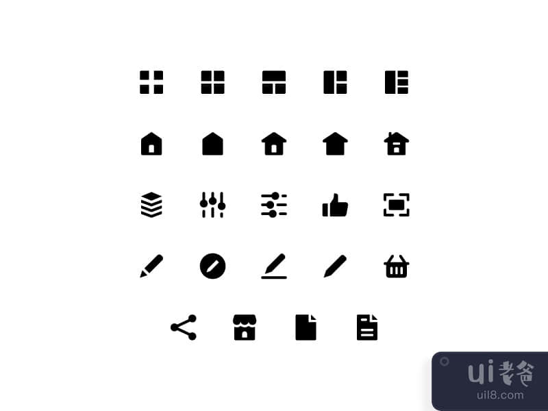 Interface Icon Set Vector Isolated