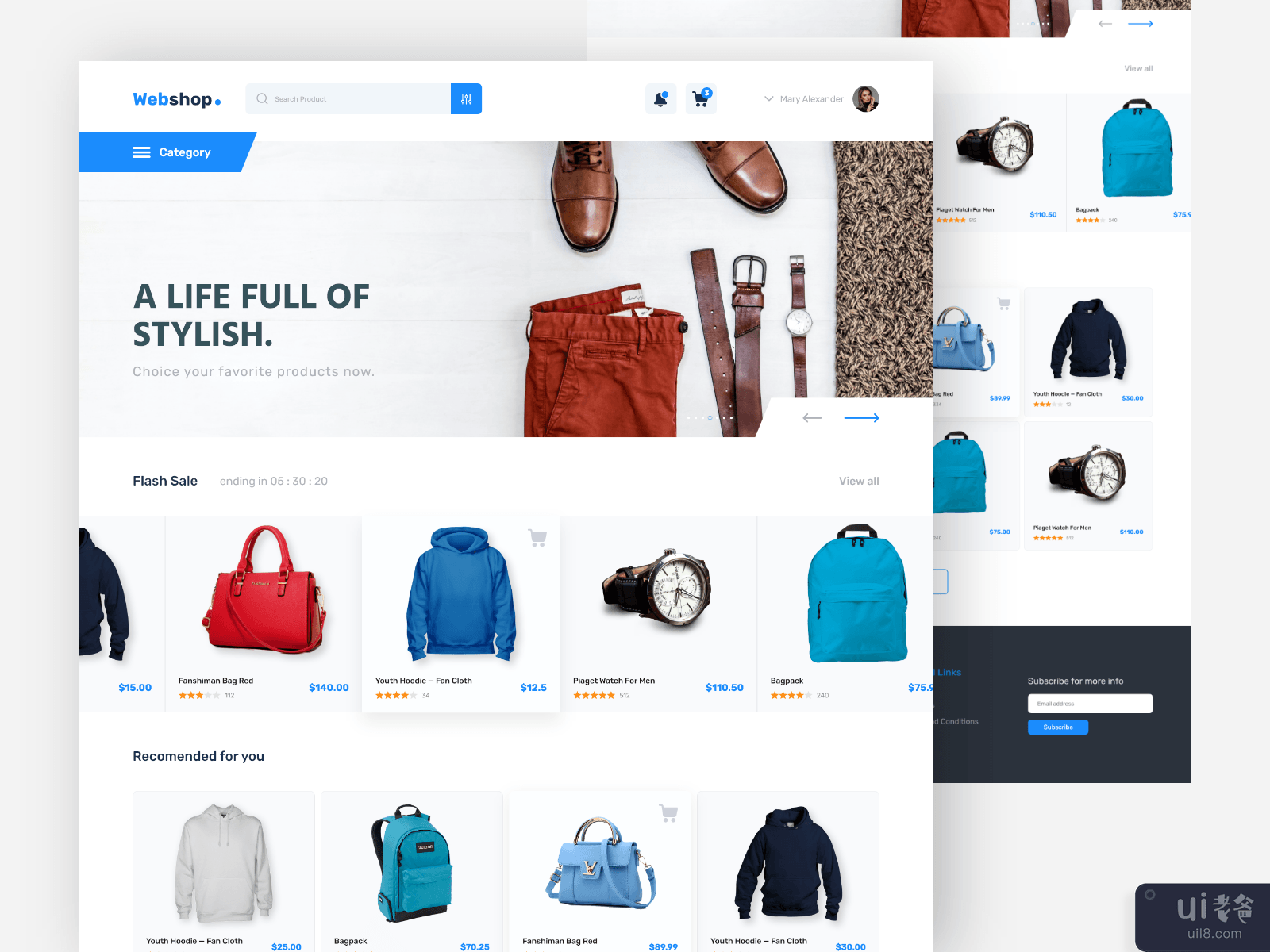 Webshop E-Commerce Website Design Concept 