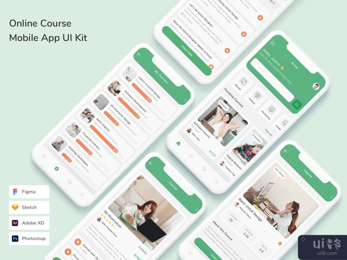 Online Course Mobile App UI Kit