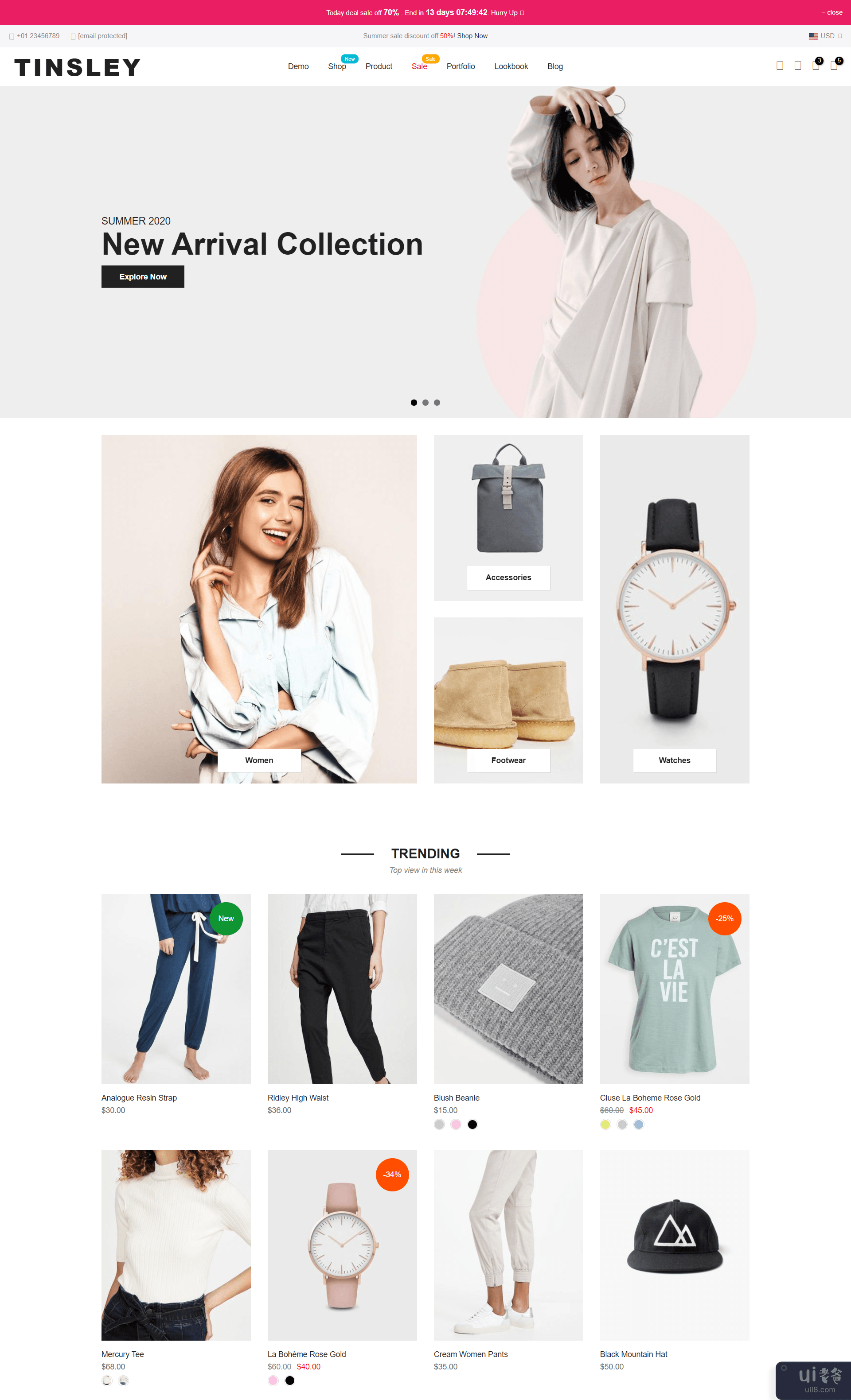 Tinsley 电子商务网页模板(Tinsley Ecommerce  Web Template)插图1