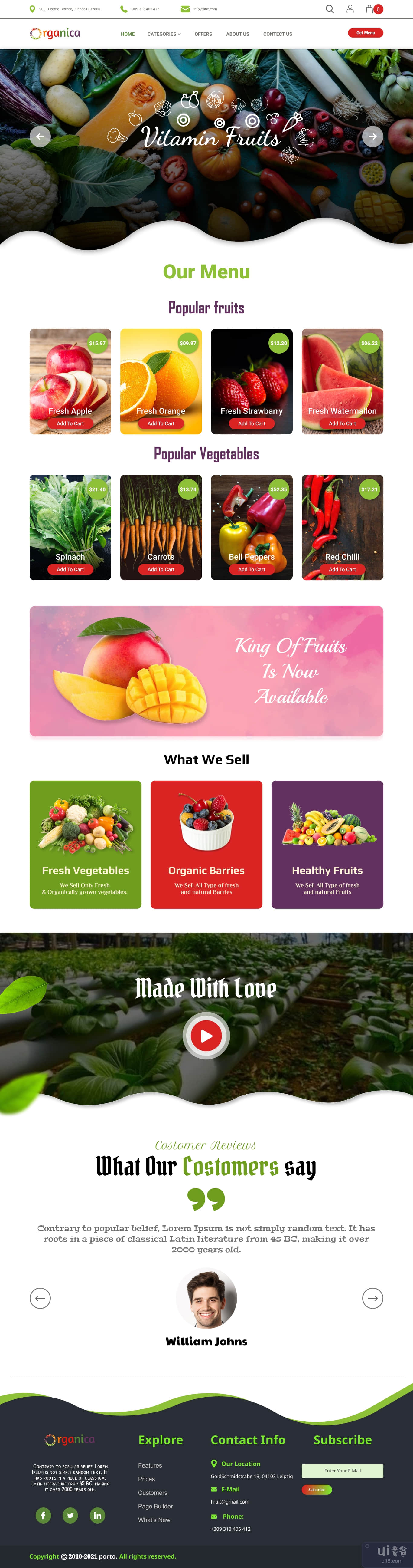 在线水果和蔬菜销售。(Online Fruits & Vegetables Selling.)插图