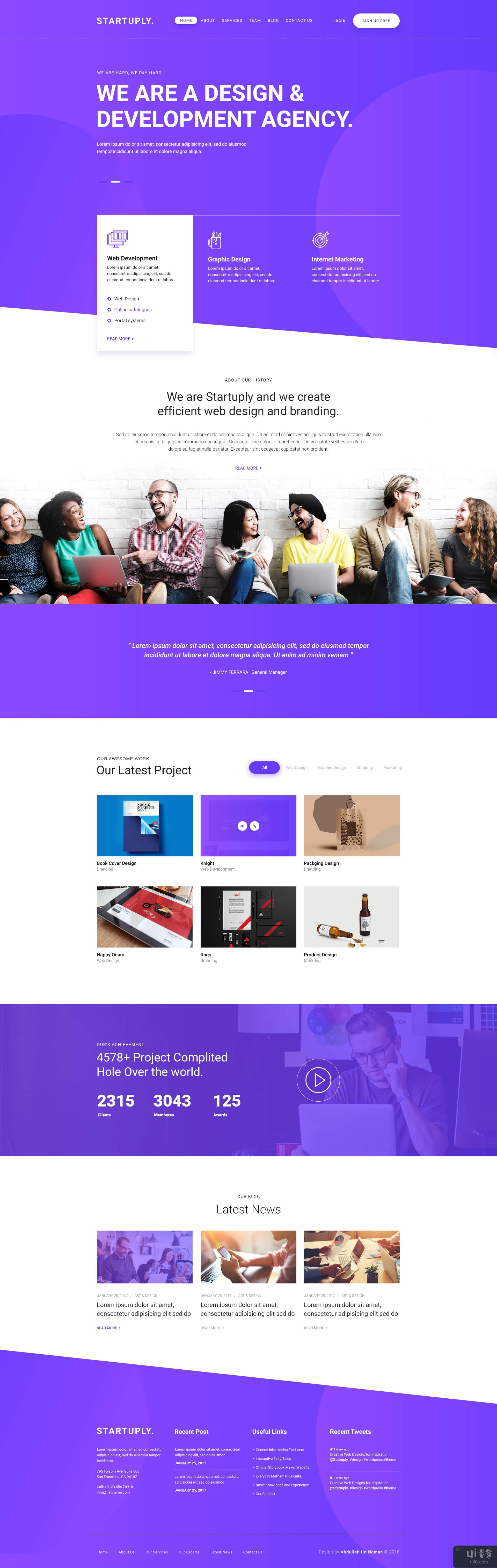 初创公司登陆页面(Startuply Agency landing page)插图