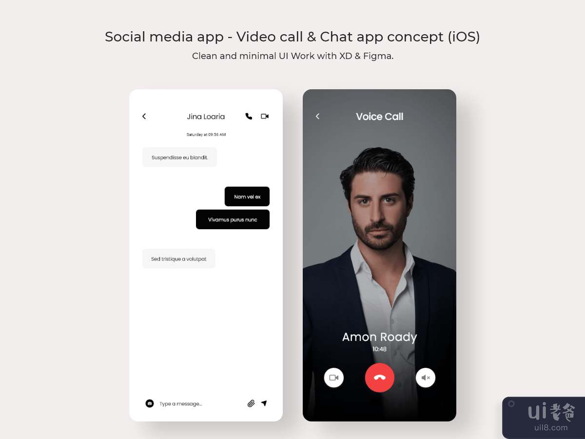 Social media app - Video call & Chat app concept (iOS)