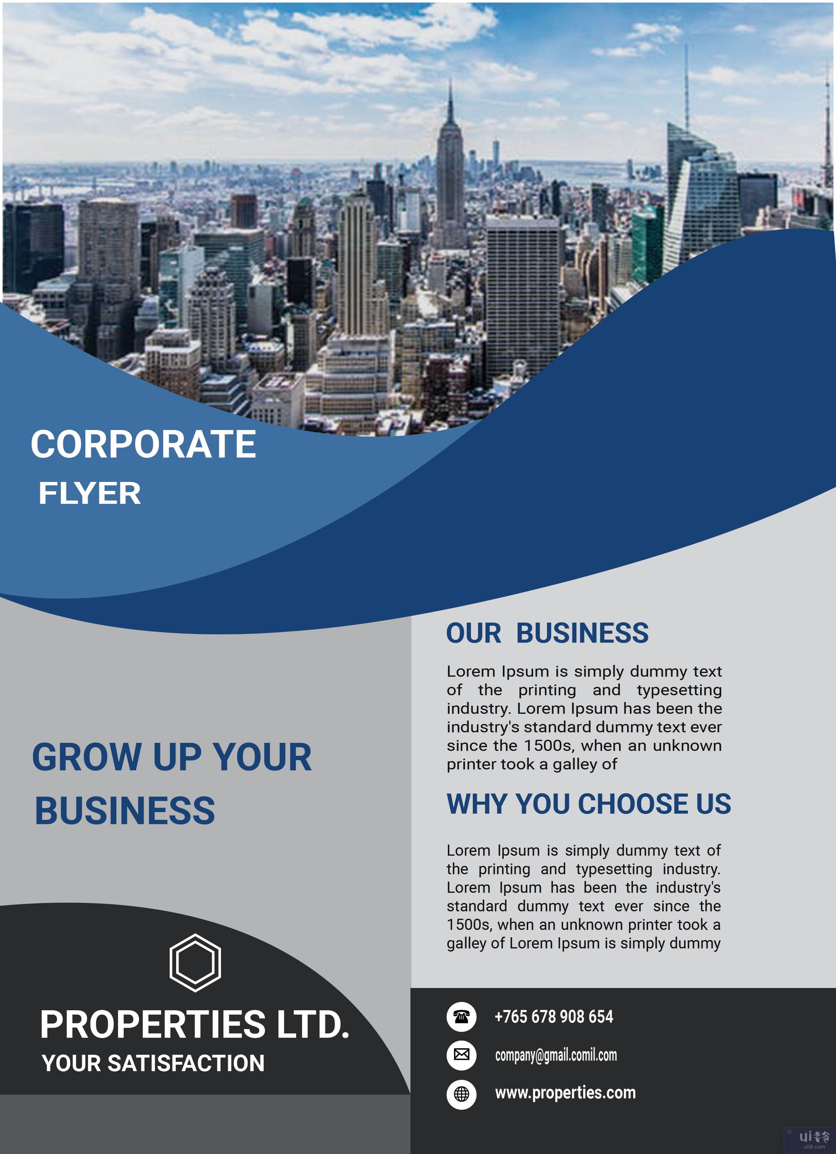 企业业务传单模板(Corporate Business Flyer Template)插图