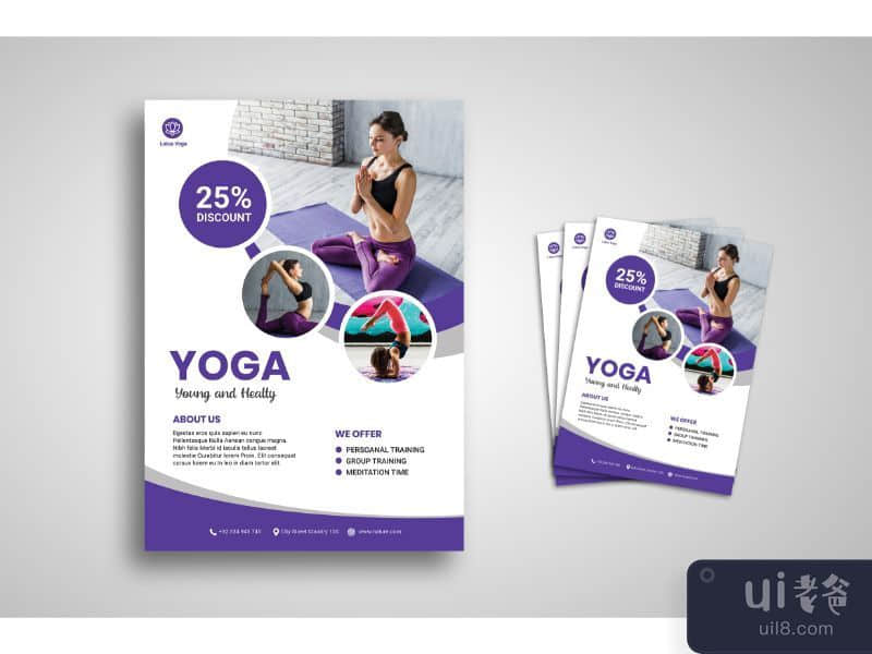 Flyer Template Yoga Trainer Service