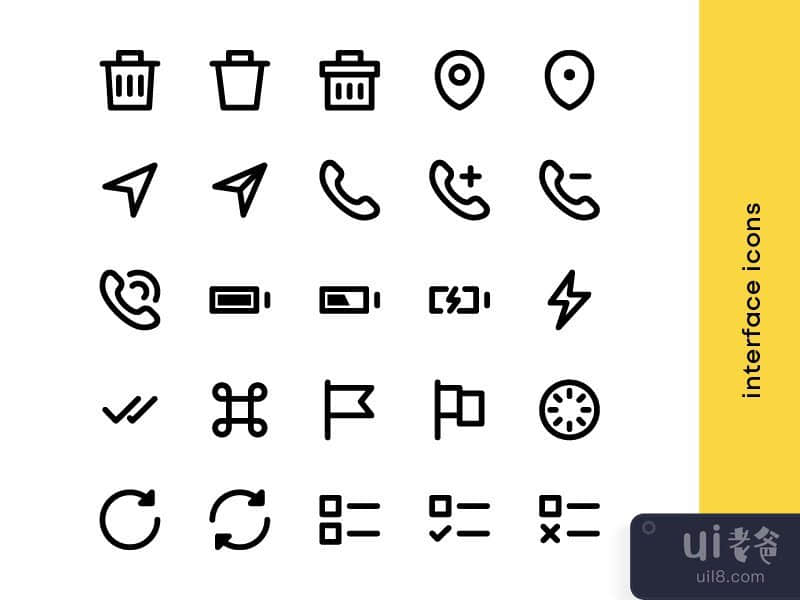 Basic user interface icon set