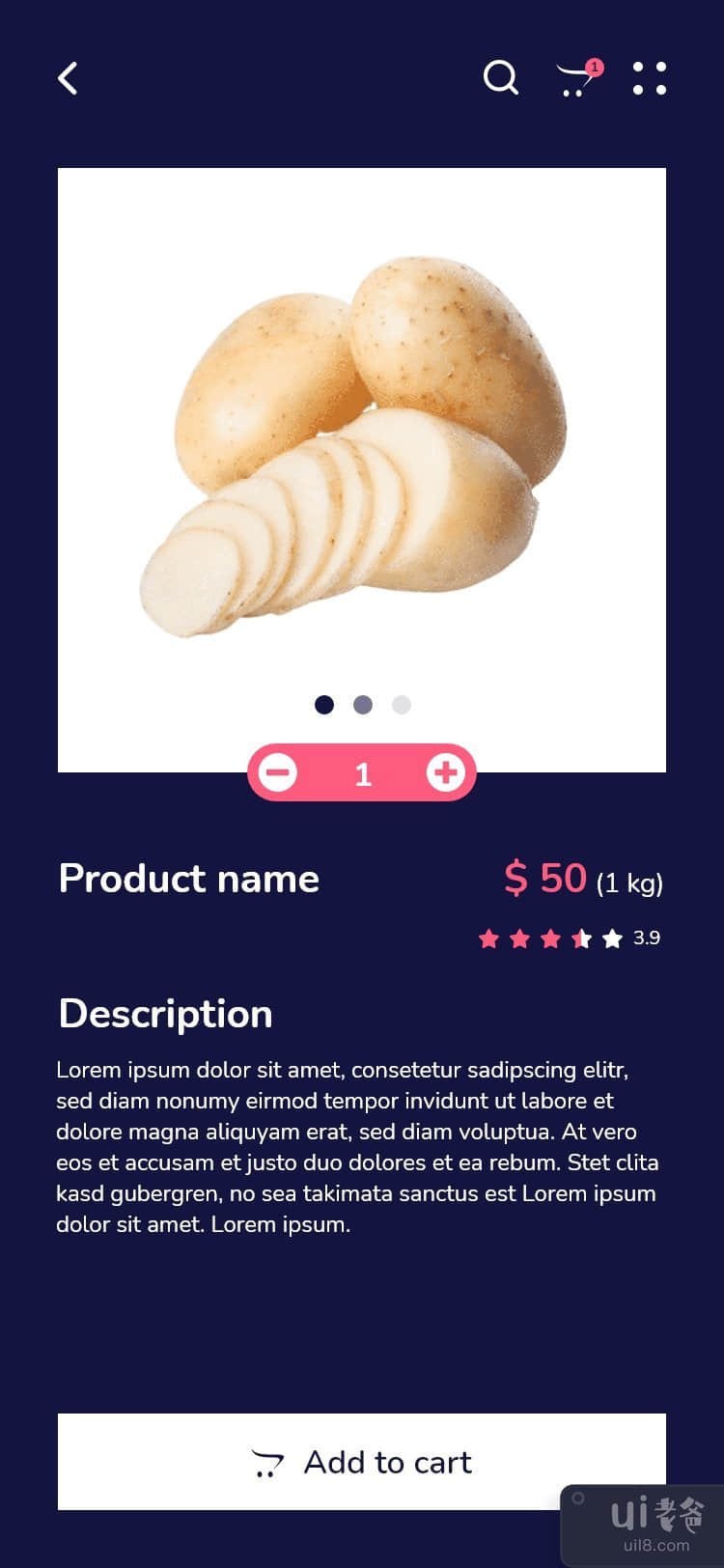 免费下载在线杂货购物应用程序 UI 工具包模板设计(Free Download Online Grocery Shopping App UI Kit Template Design)插图2