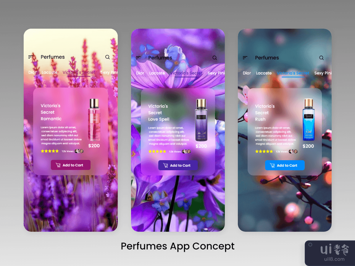 Perfumes App Design Concept 1