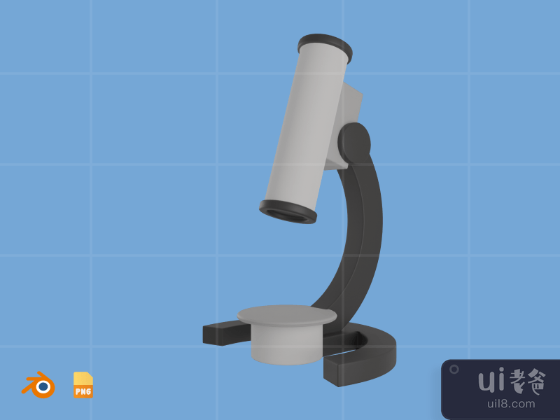 显微镜 - 3D 医疗保健插图包（正面）