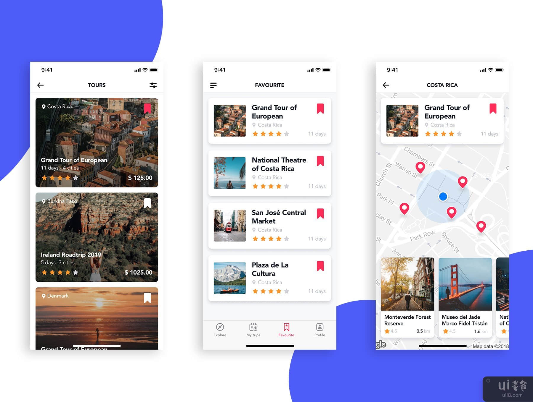 EasyGo - 适用于 ADOBE XD 的旅行应用程序 UI 套件(EasyGo - Travel App UI Kit for ADOBE XD)插图4