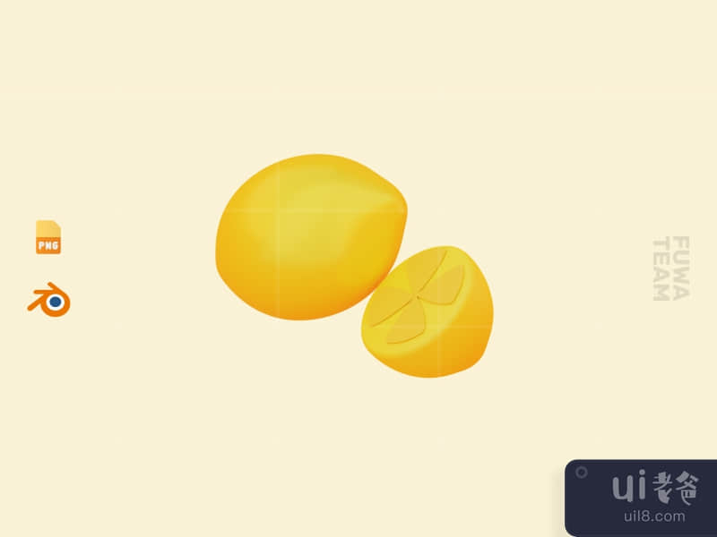 Cute 3D Fruit Illustration Pack - Lemon