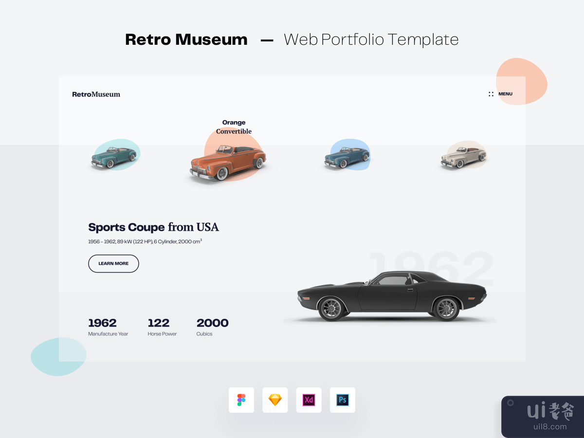 Retro Museum Web Portfolio Template UI Kit