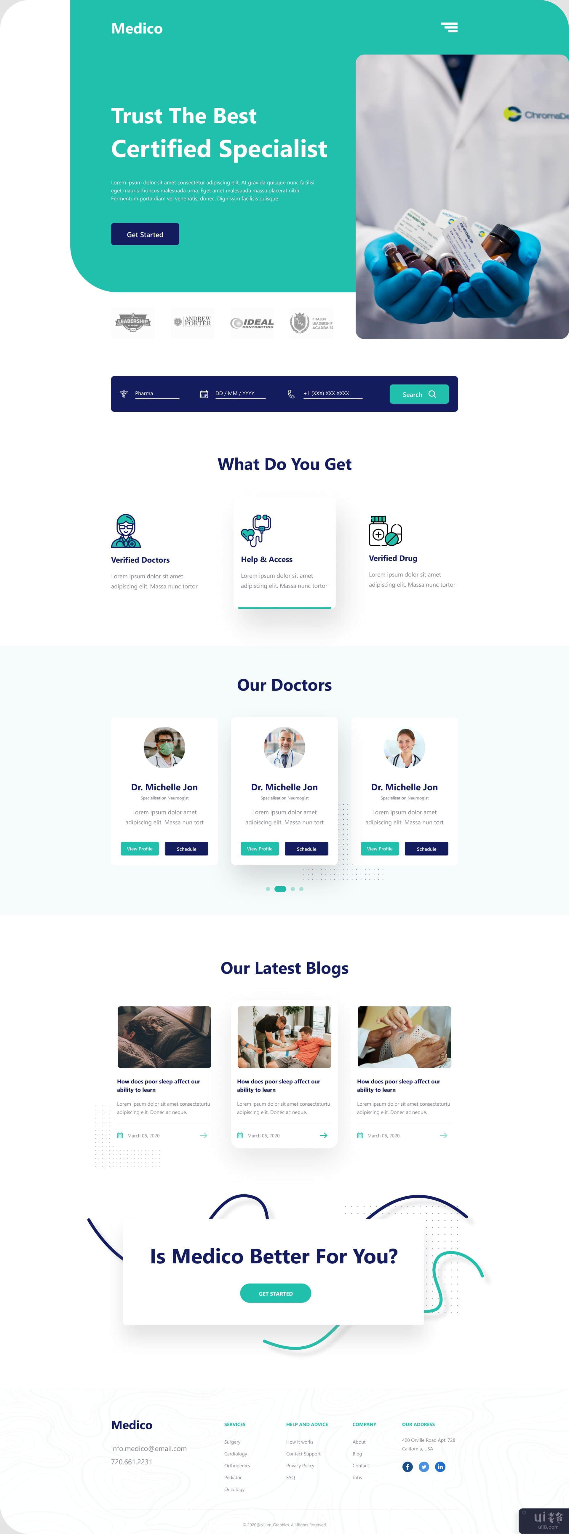 医疗保健登陆页面概念(Medical Health Care Landing Page Concept)插图