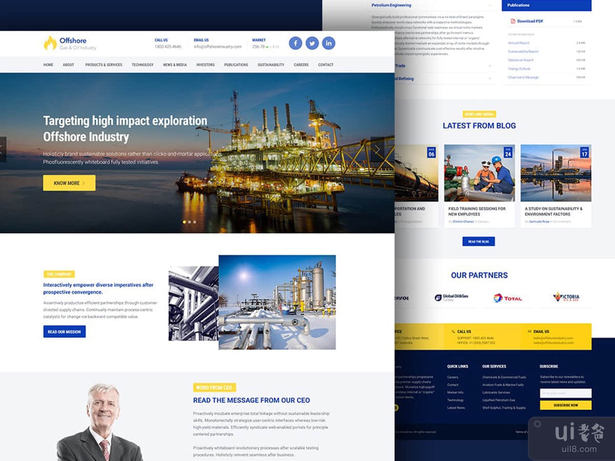 Industrial Business Website Template — Offshore