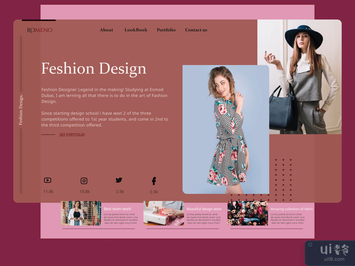 时装设计师个人作品集设计理念(Fashion Designer personal portfolio design concept)插图