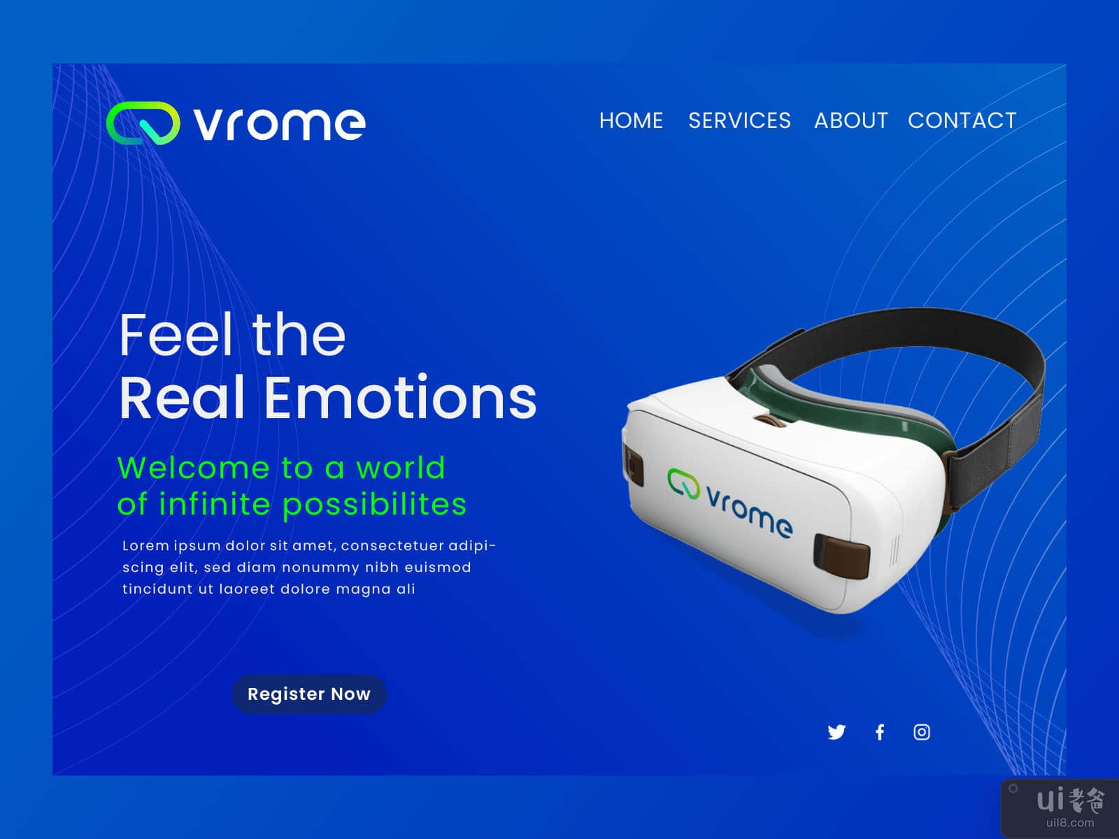  VR Landing Page for Vrome