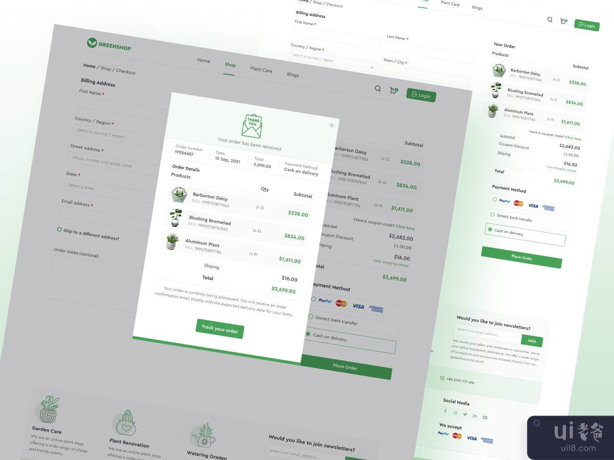 在线植物商店网站和应用程序设计理念(Online Plants Shop Website and App Design Concept)插图8