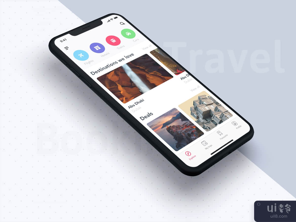 Home UI Concept for Travel App