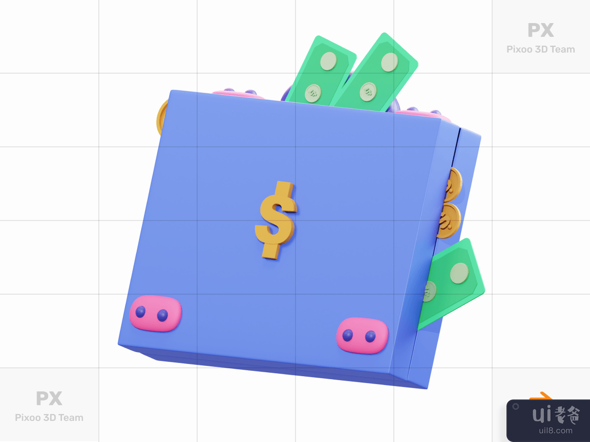 Nabungo - 3D Business Finance Set _ Briefcase
