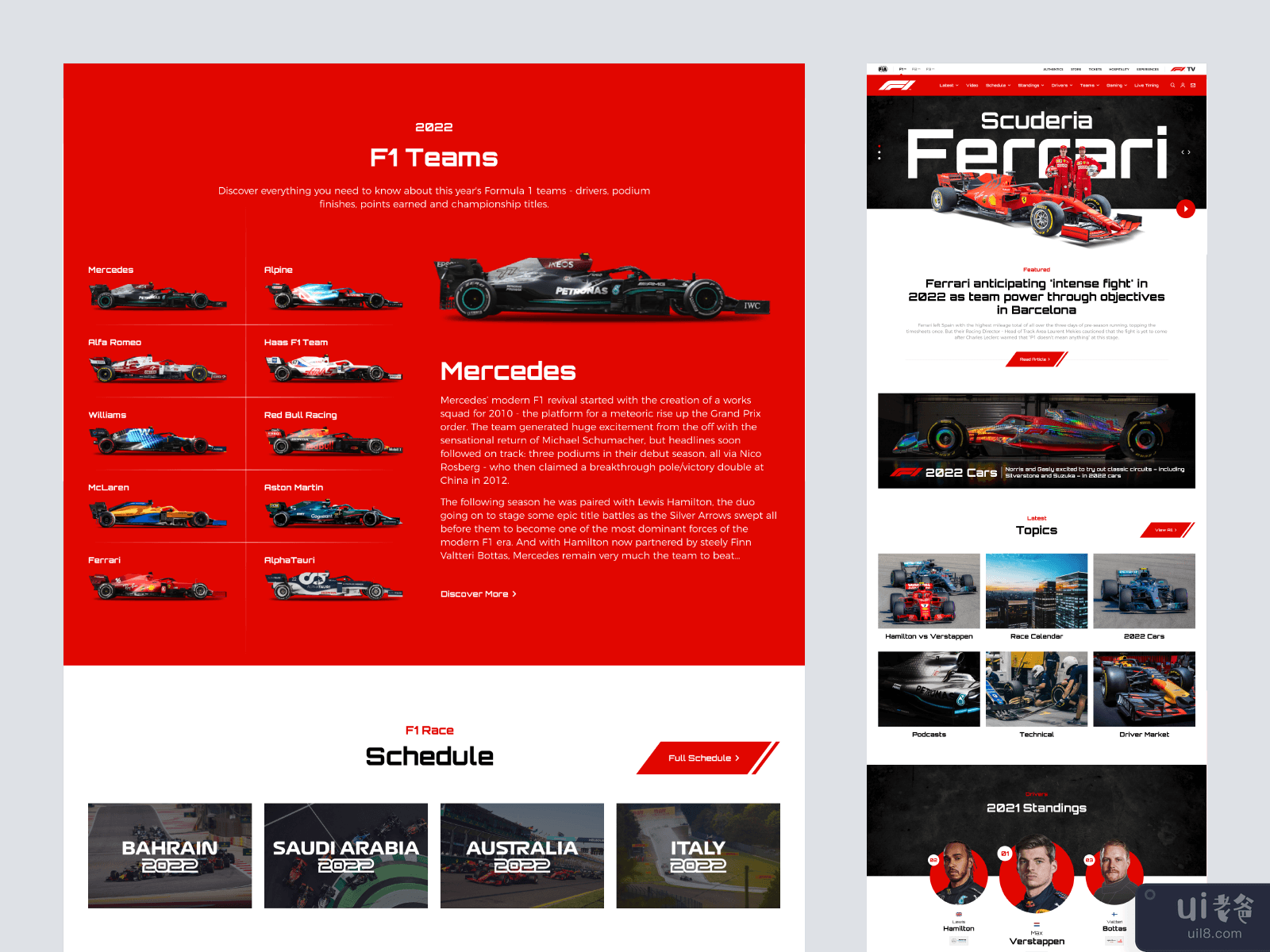一级方程式网站主页重新设计(Formula 1 Website Homepage Redesign)插图3