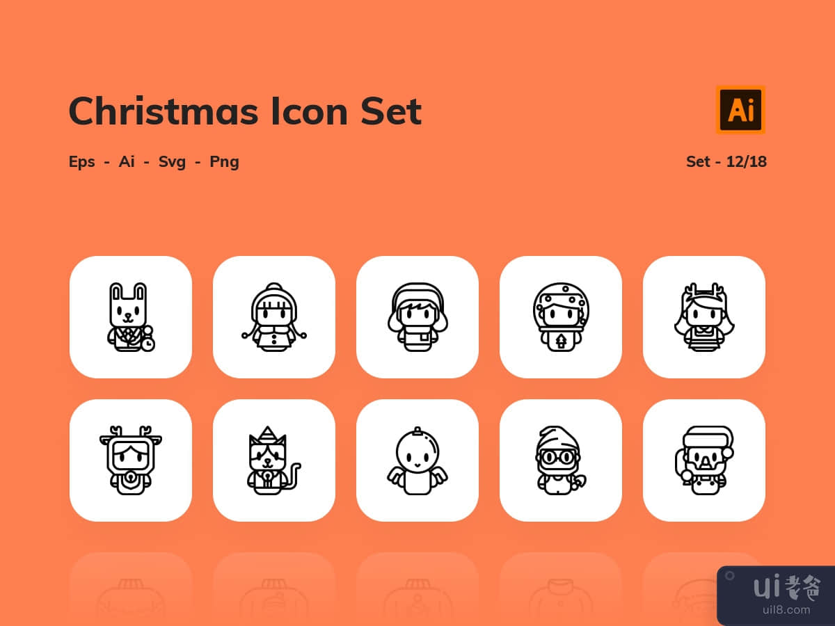 Christmas Icon Set (Outline) # 12_18