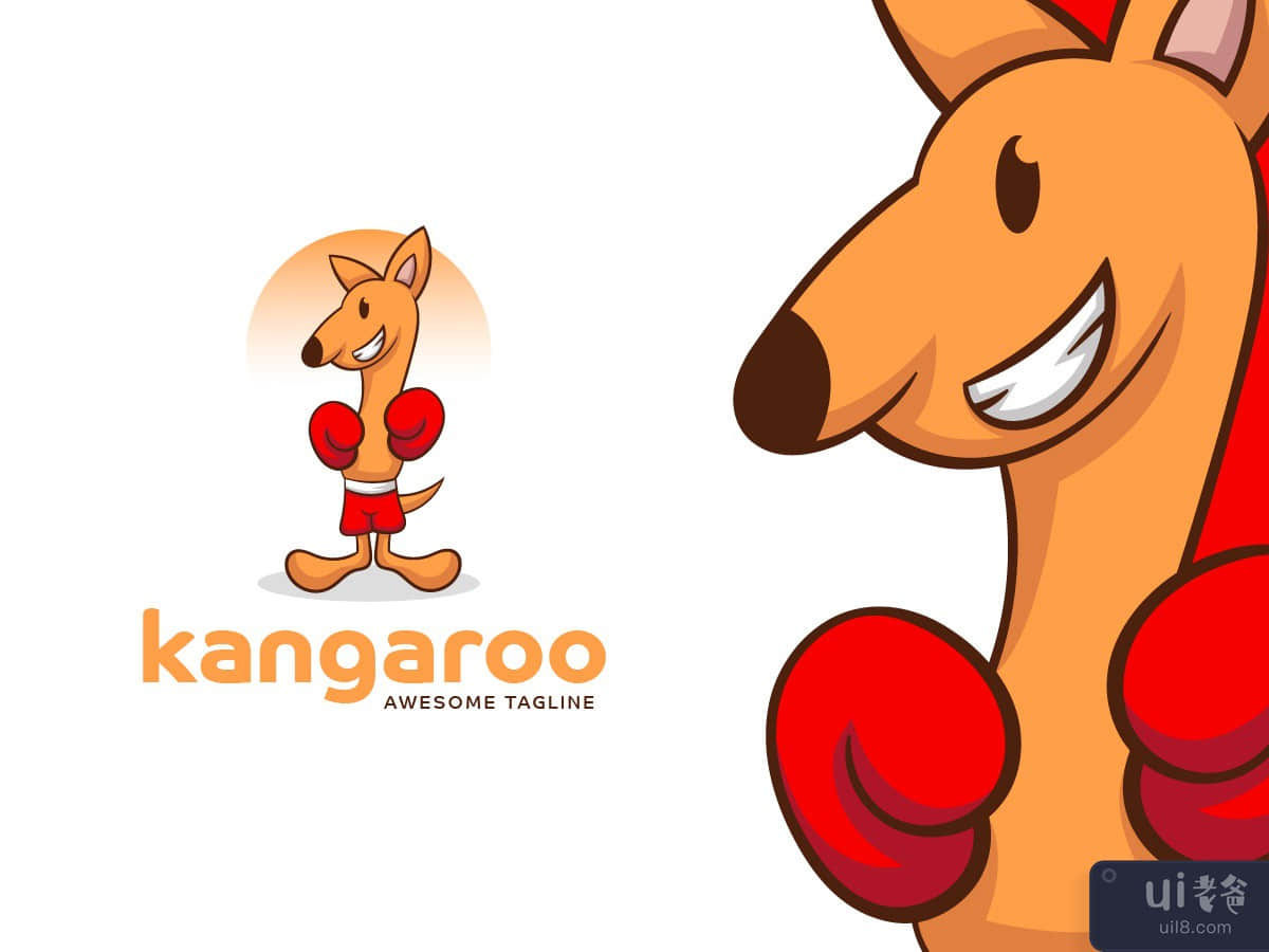 Kangaroo Boxing Mascot Logo Template