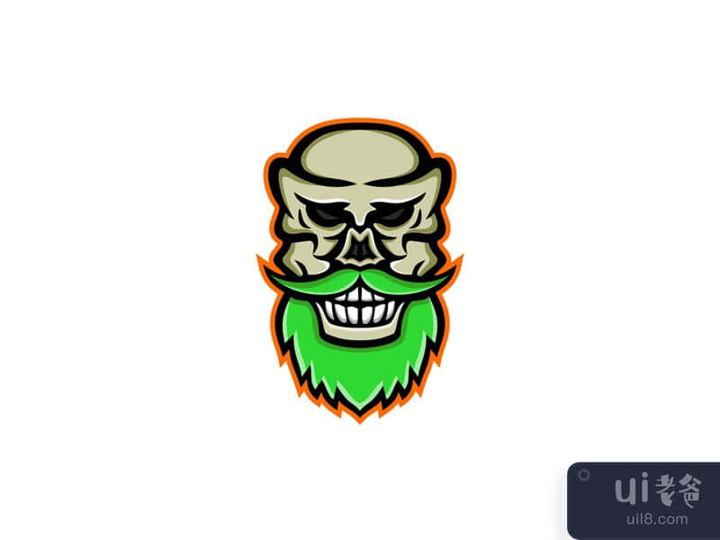Bearded Skull or Cranium Mascot