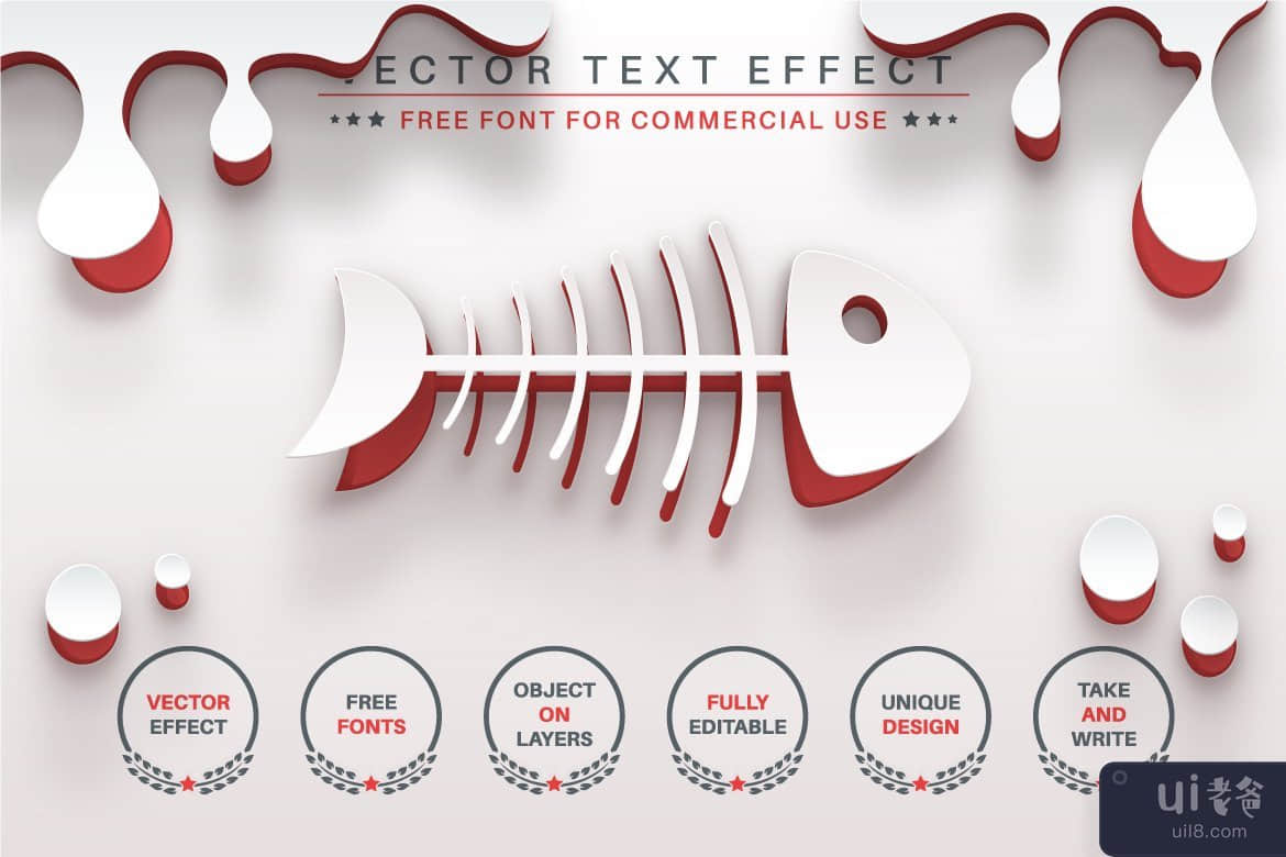 折纸血 - 可编辑的文本效果，字体样式(Origami Blood - Editable Text Effect, Font Style)插图