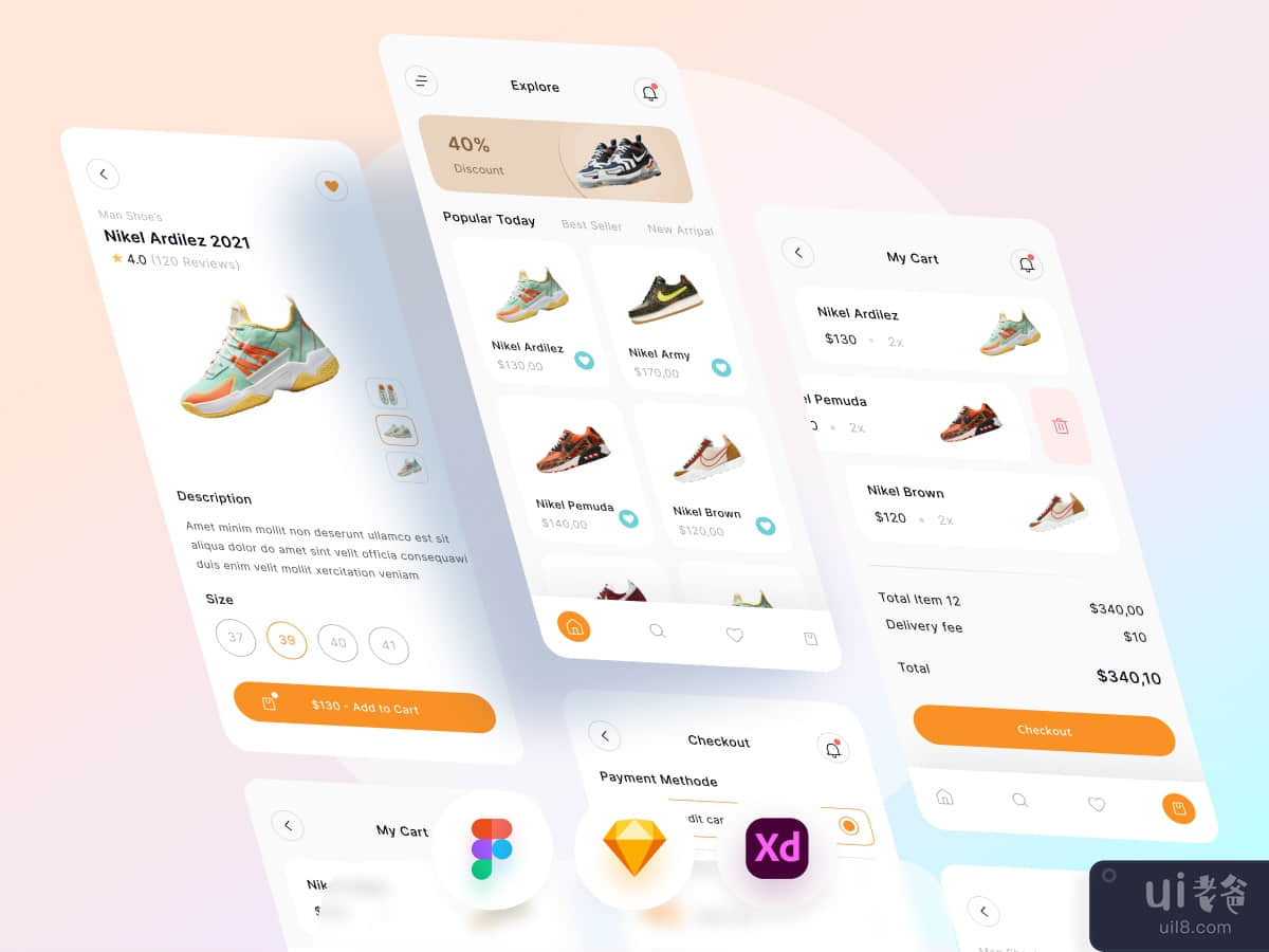 鞋类电商手机App(Shoes E-Commerce Mobile App)插图3