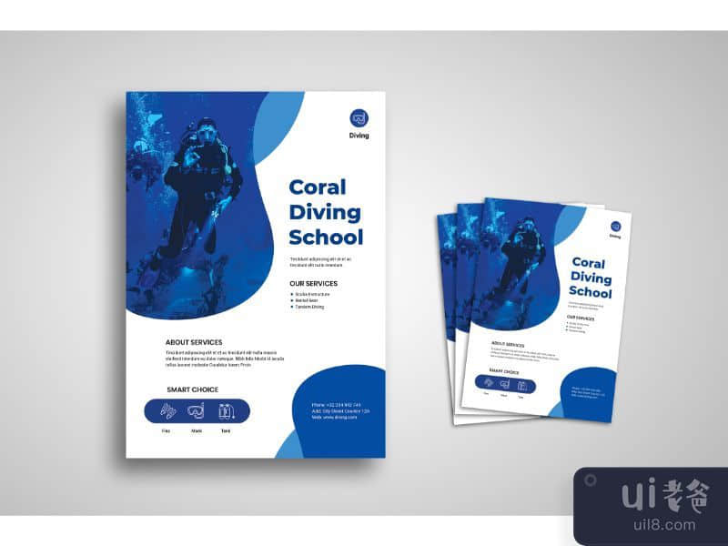 Flyer Template Diving School Service