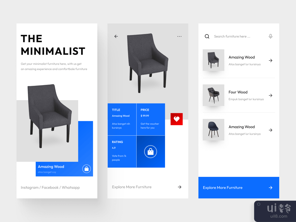 Furniture App UI KIT template
