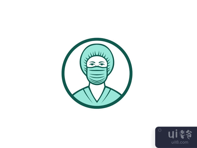 护士戴着外科口罩图标