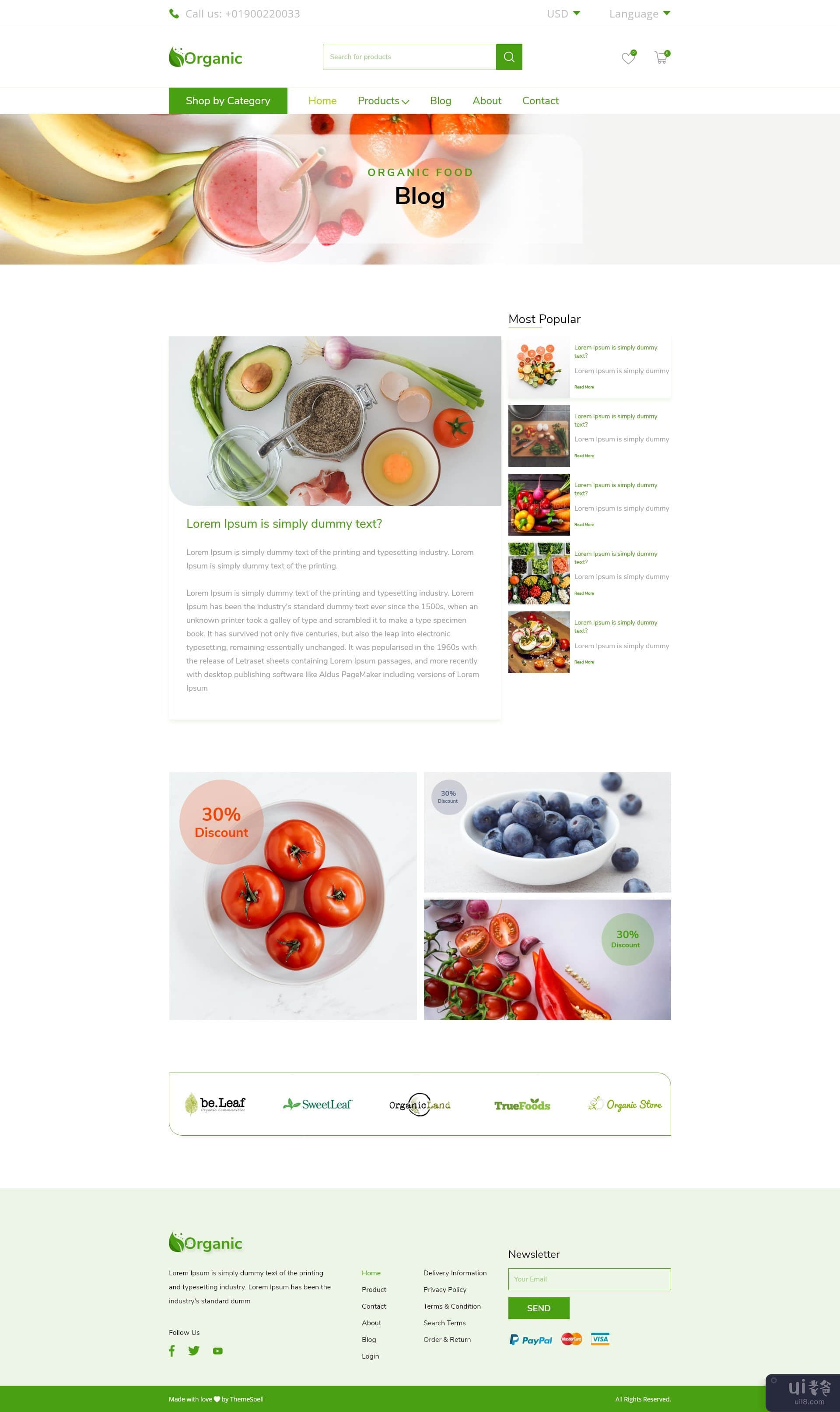 有机-有机食品网站UI设计(Organic-Organic Food Website UI Design)插图7