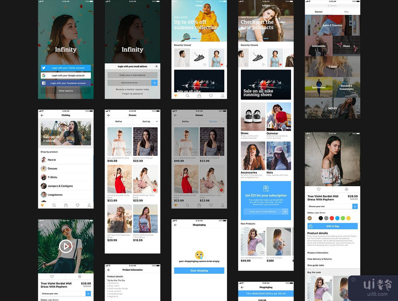 电商时尚 App UI Kit(E-commerce Fashion App UI Kit)插图3