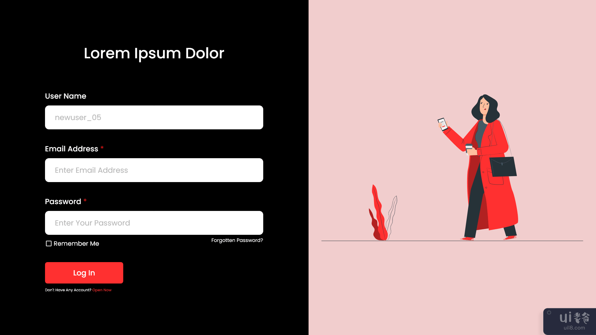 在黑暗中注册网页概念(Sign Up Web Page Concept Dark)插图