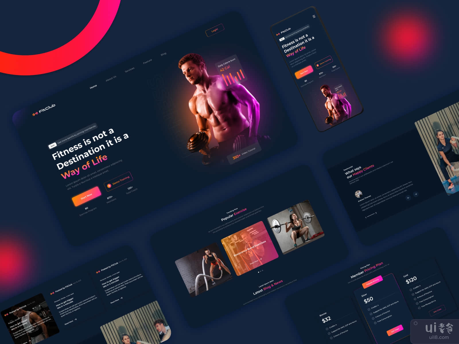 Fabulous😍 Page Layouts for Fitness App🔩