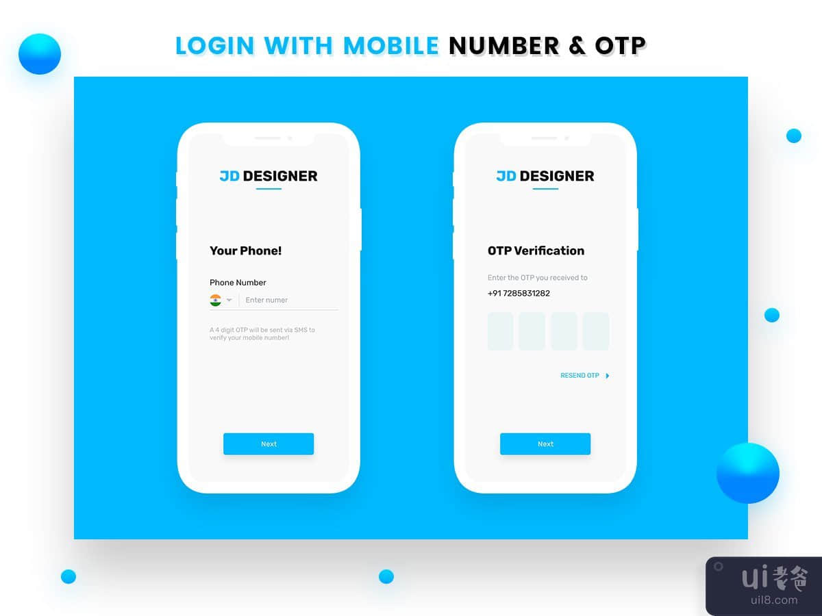 登录屏幕新样式（移动和OTP）(Login screen New Style ( Mobile & OTP ))插图2