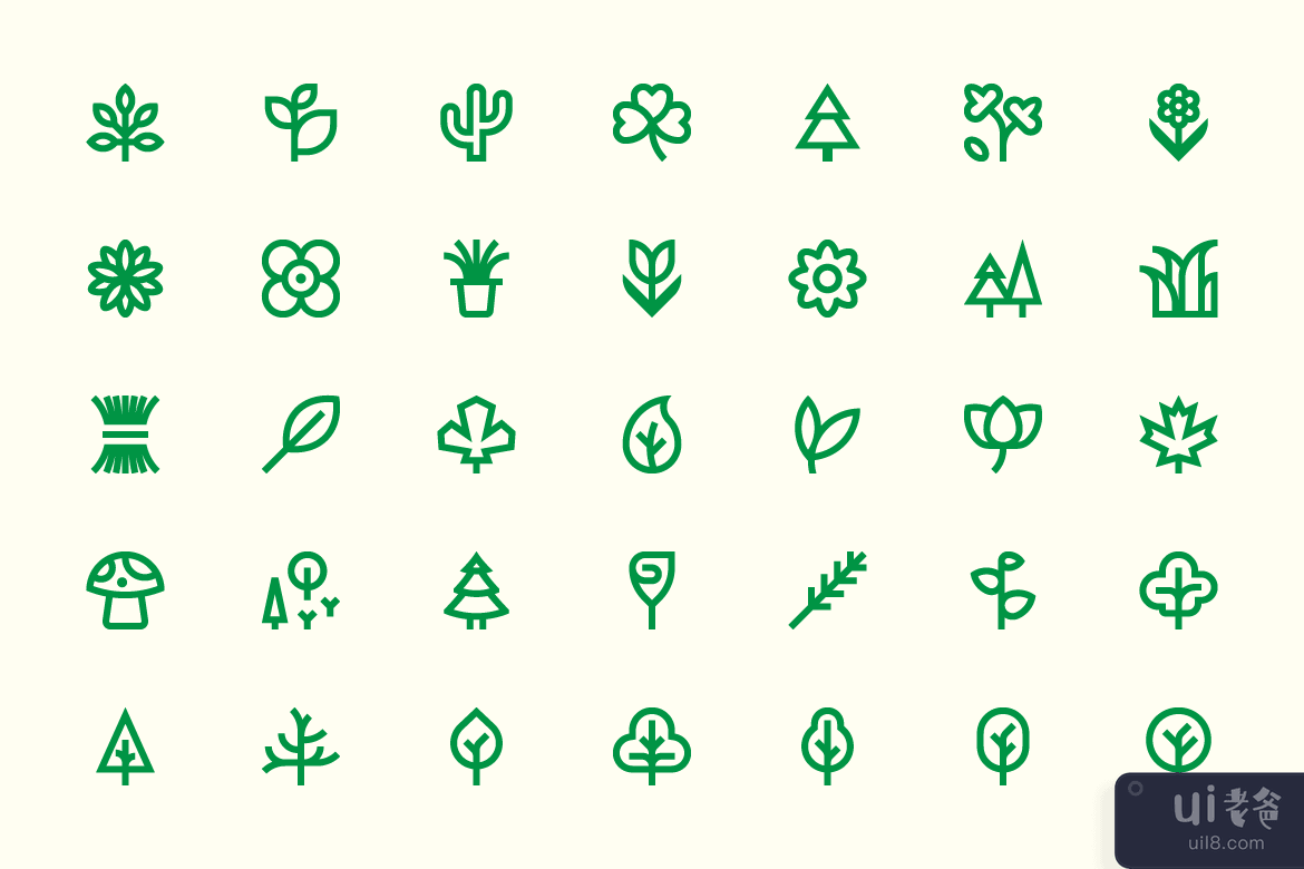 自然图标(Nature icons)插图