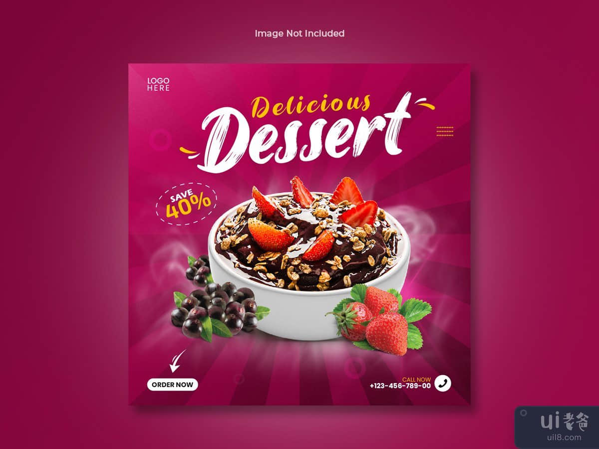 Social media post template for dessert promotion