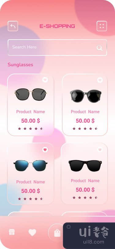 Shops- 电子商务移动应用程序 UI 套件。(Shops- E-Commerce Mobile App UI Kit.)插图