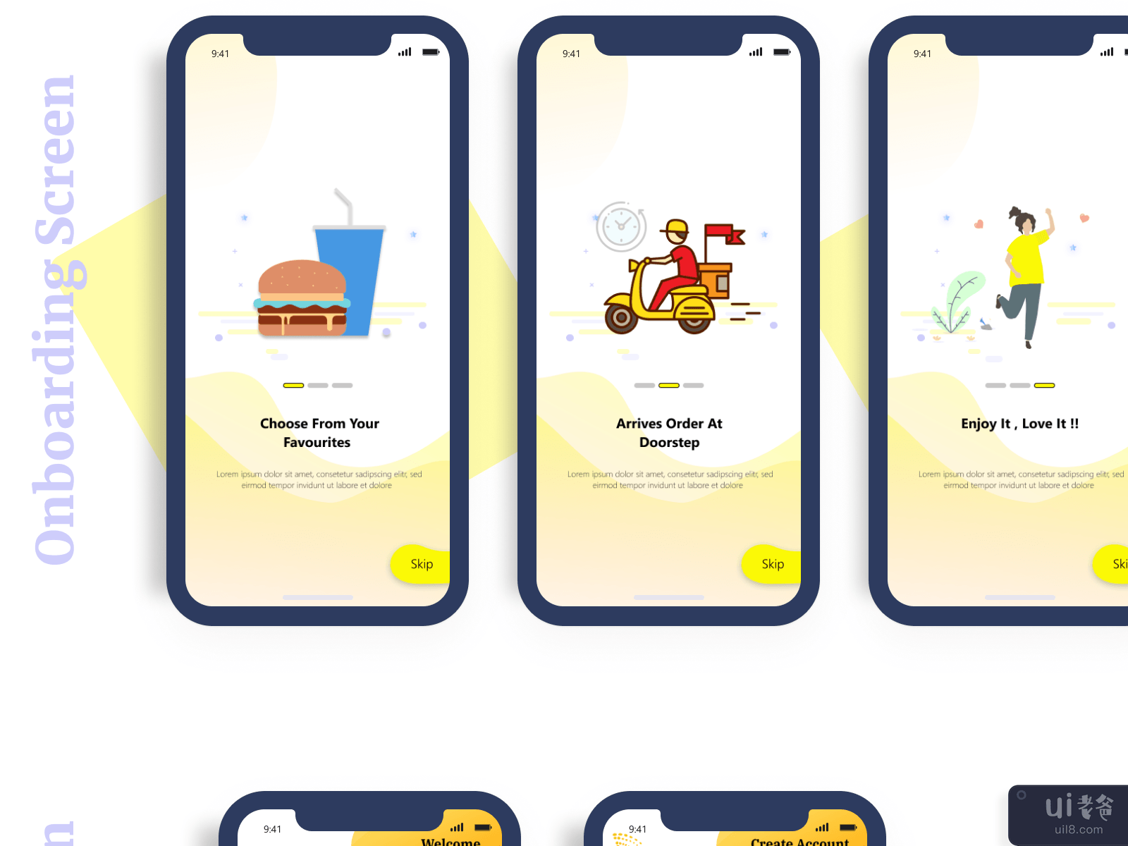 美食家 - 食品订购应用程序（XD - 版本）(Foodie - Food Ordering App ( XD - Version ))插图3