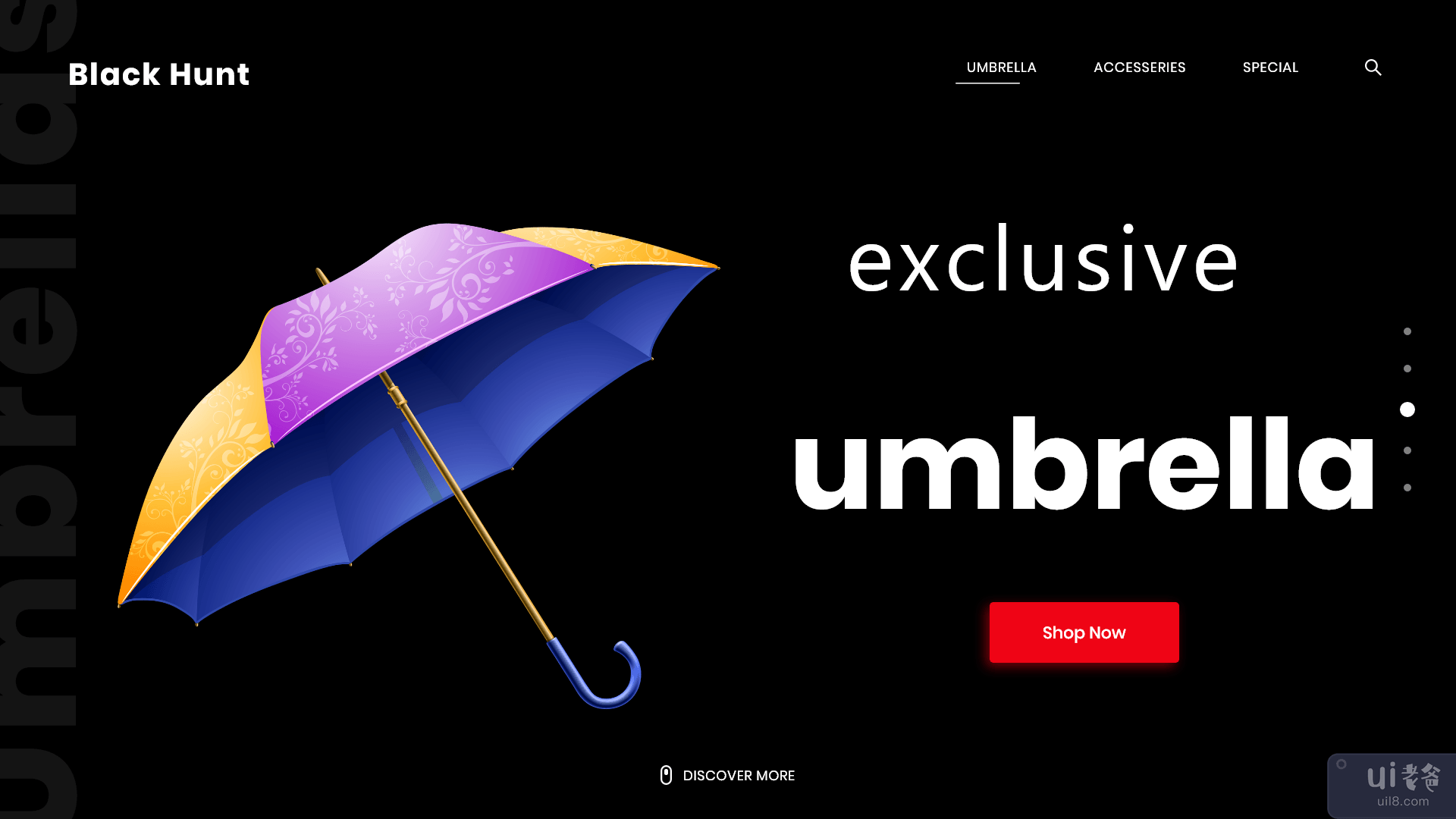 伞着陆页(Umbrella Landing Page)插图