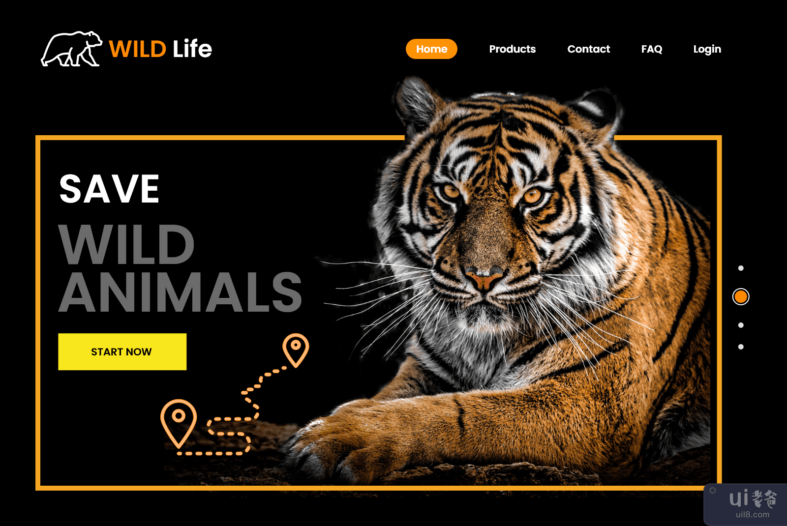 野生动物网站模板 v2 - 野生动物网站(Wild Life Web template v2 - Wildlife Animal Web)插图