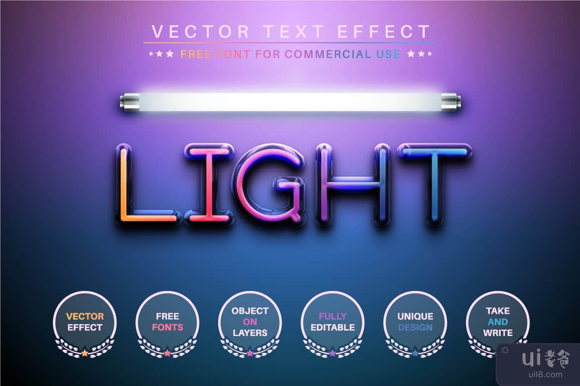 Magic Light - 可编辑的文字效果，字体样式(Magic Light - Editable Text Effect, Font Style)插图3